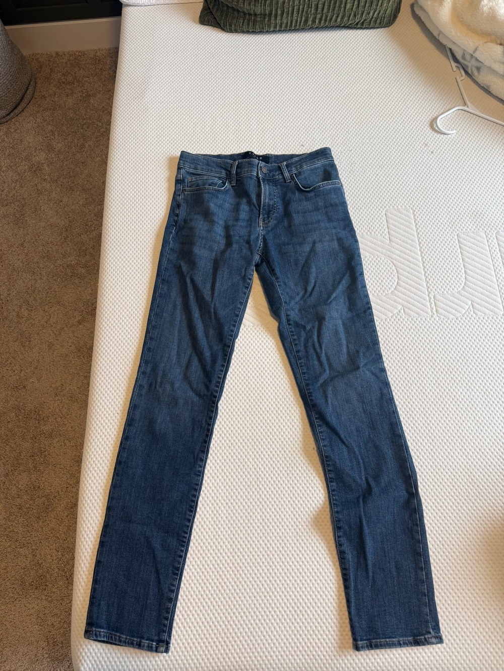 DSTLD Men's Slim Straight Jeans in Dark Blue Wash